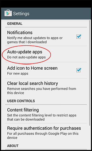 TURNING OFF AUTOMATIC APP UPDATES