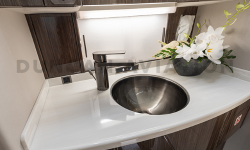 View of lavatory in refurbished Falcon 900