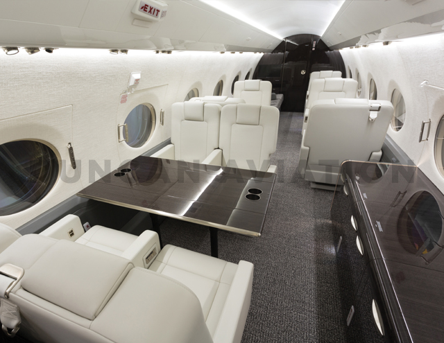 Gulfstream GV interior in off white and mocha