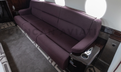 Beautiful merlot divan in newly refurbished Gulfstream 200
