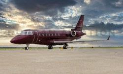 Exterior of Gulfstream 200 painted in stunning Merlot