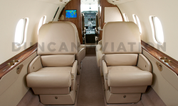 Learjet 60 updated interior in warm light brown