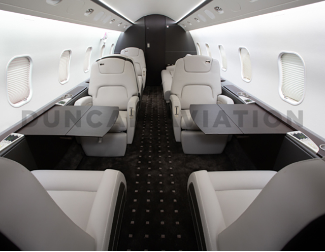 challenger 300 with updated white and black interior