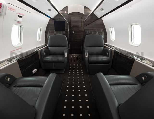 Interior of updated black and white CHALLENGER 300