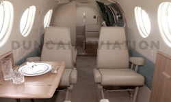 King Air C-90 interior with light mocha color