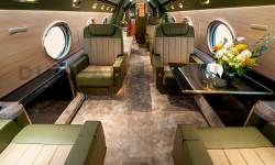 Interior of newly refurbished Gulstream GV inspired by Grumman Albatross