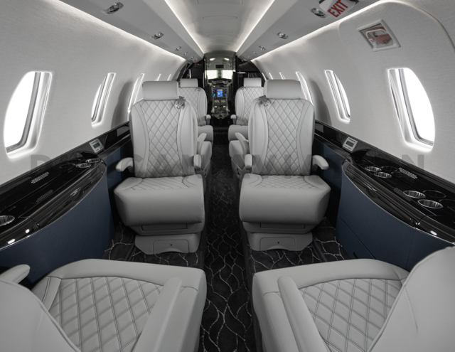 citation 750 interior with white upholstery
