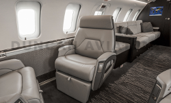 Interior of Challenger 605 with new upholstery