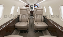 Learjet 45 updated interior in cool brown and cream