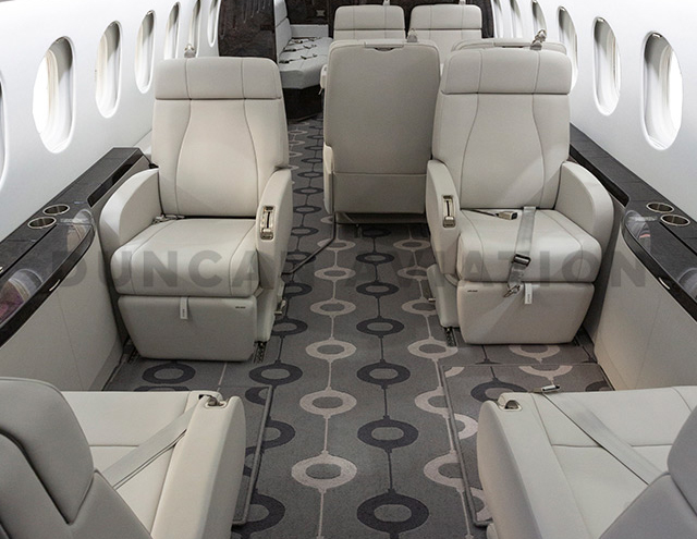 Gray interior of Falcon 900