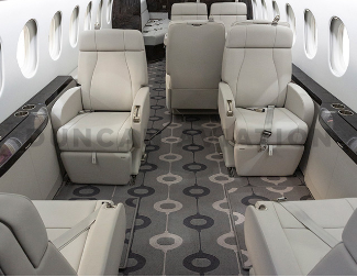 Gray interior of Falcon 900