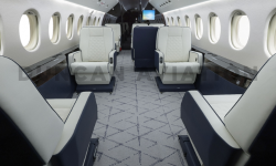 Falcon 200 interior with updated upholstery