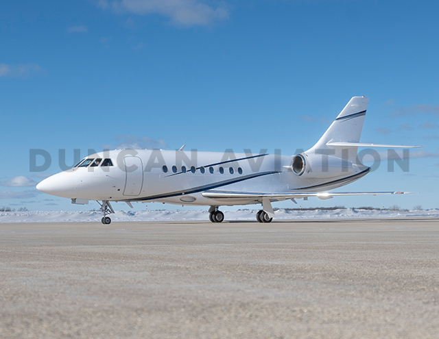 Exterior of Falcon 2000 side view