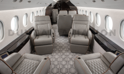 Warm gray interior of updated Falcon 900