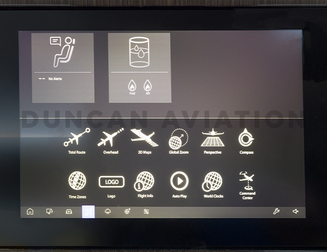 Close up view of on board CMS in Falcon 900 by Duncan Aviation