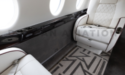 Gulfstream 200 refurbished interior drink rail, newly upholstered seats, and new carpet