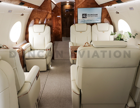 Interior of Gulfstream 650 by Duncan Aviation