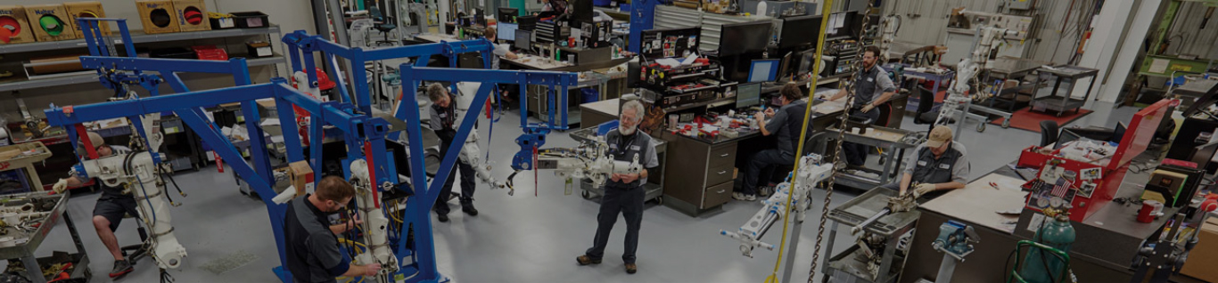Overhead image of engine shop