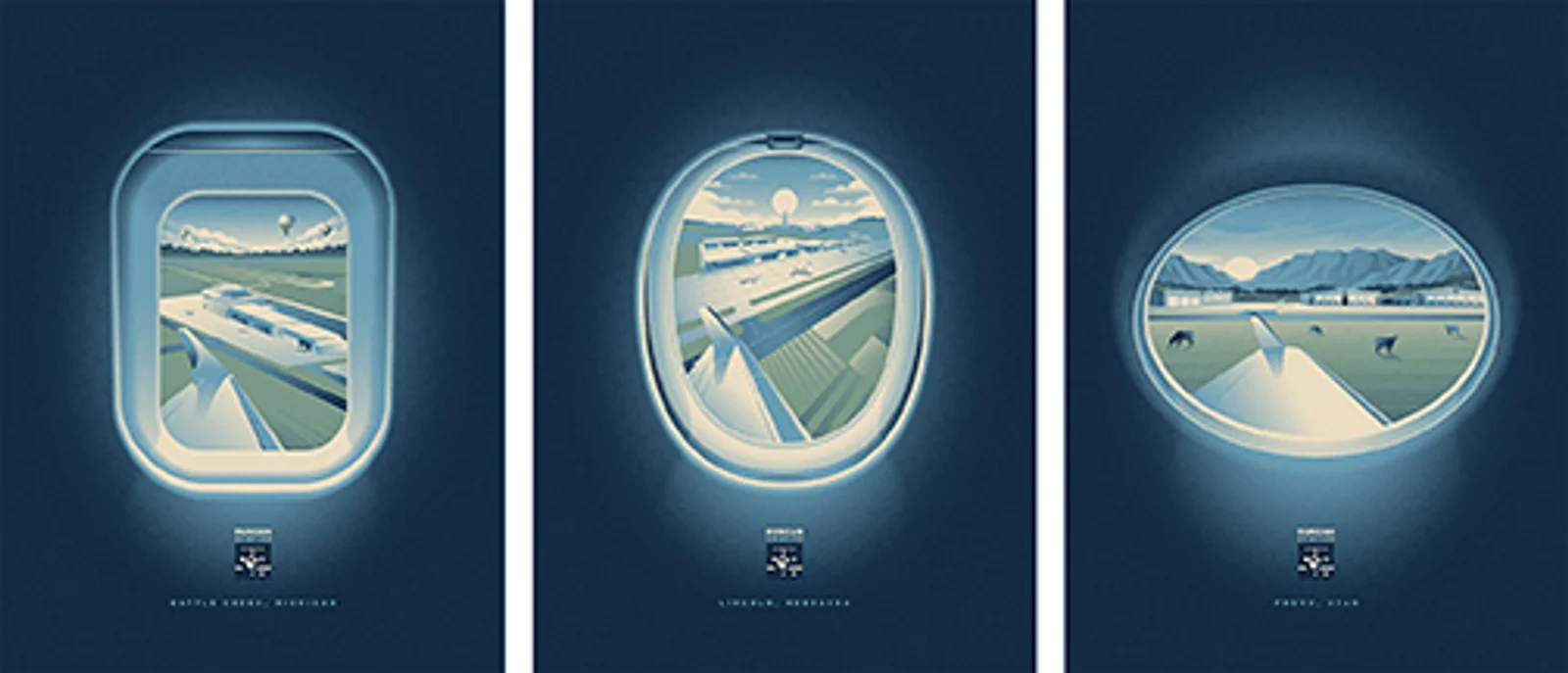 To celebrate Duncan Aviation&rsquo;s 65th anniversary, posters and matching T-shirts were created depicting our three full-service facilities.