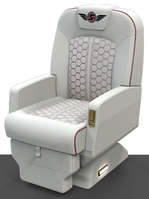 Aircraft Seat Cushion with Back