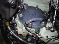 Forward side of left-hand accessory gearbox