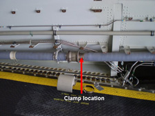 Clamp location affected by corrosion.