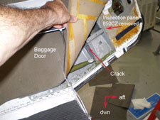 Falcon 50 Baggage Door Inspection